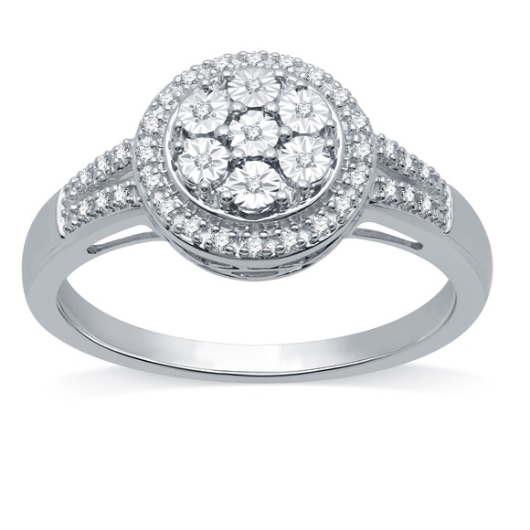 jcpenney Jewelry - Diamond Cluster Cocktail Ring Sterling Silver NWT
